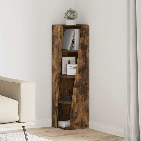 vidaXL Corner Cabinet 27.5x27x102cm Engineered Wood Smoked Oak