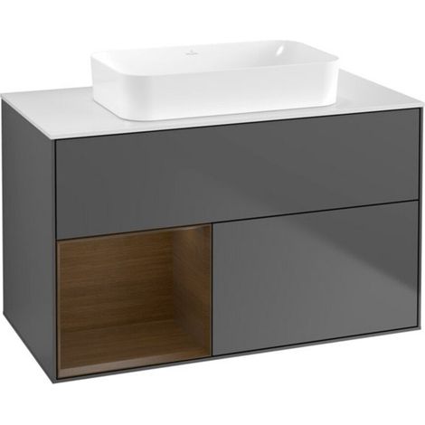 V&B Waschtischunterschrank Wandbeleuchtung Finion 100x60,3 cm, Reg li wal ven, Anthrac. m (1/2)