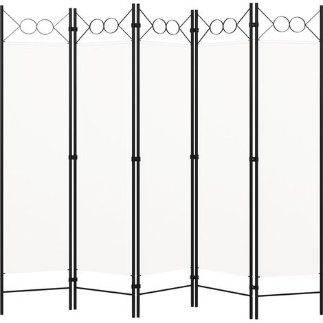 5-tlg. Raumteiler Weiß 200x180 cm