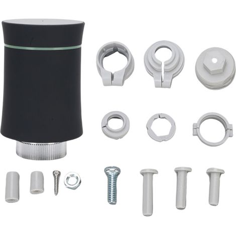 Smart thermostat, radiator valve, app and voice control, multiple modes, LCD screen, programmable thermostat, black (1/5)
