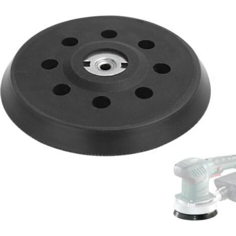 GVSS 1 Pièce Plateau Ponceuse 125mm 631220000, Plateau de Ponçage 125mm Perforé Auto-Agrippant Compatible avec Metabo SXE 325 Intec 425 Turbotec,Noir (1/5)