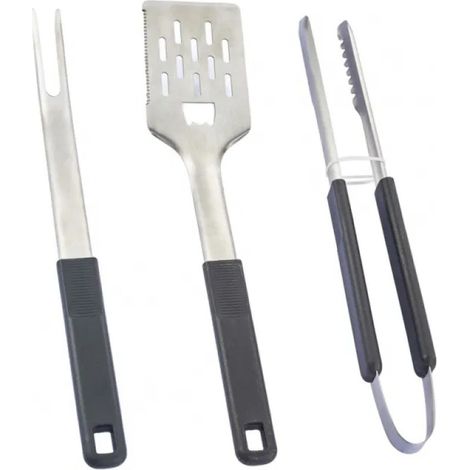 Set de 3 accesorios Texas para barbacoa de acero inoxidable 40 cm