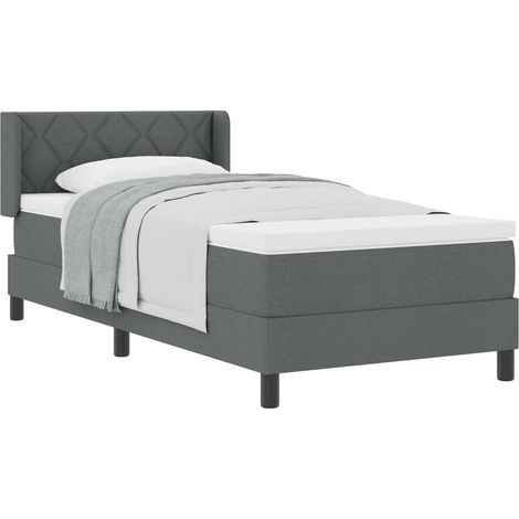 Maison Exclusive - Boxspringbett mit Kopfteil Dunkelgrau 190 x 90