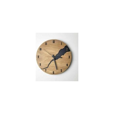 Horloge Murale - Sans Tic-Tac - Bois Fissuré - Style Nordique Minimaliste - Pour Salon Bureau Chambre - 30 Cm - 1 Pièce