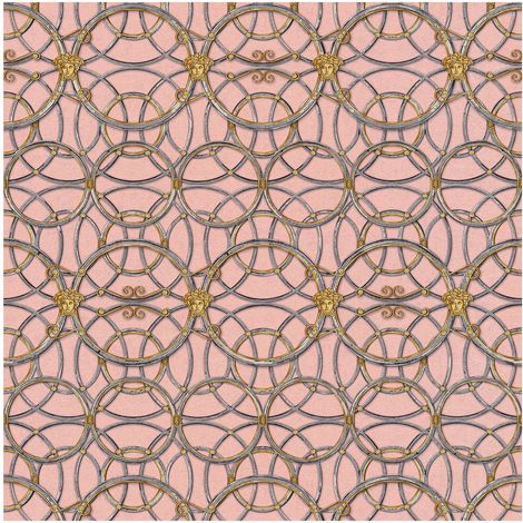 Baroque wallcovering wall Profhome 370496 non-woven wallpaper smooth baroque style shiny silver gold pink grey 7.035 m2 (75 ft2) (1/5)