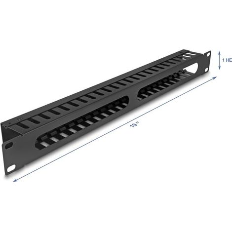 DELOCK PANNEAU DE GESTION DES CÂBLES 1 HE AVEC 2 OUVERTURES 1 HE MÉTAL NOIR 81558