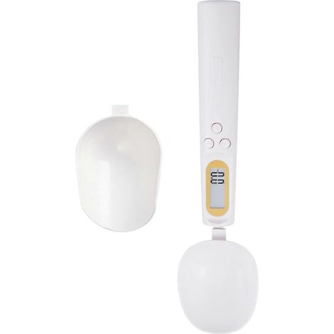 Cuillère doseuse électronique numérique USB 0,1 g, cuillère de cuisine, instrument de pesage alimentaire, blanche (1/5)