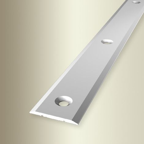 PROVISTON Übergangsprofil Breite: 25 mm Höhe: 0 - 99 mm Länge: 1000 mm Aluminium eloxiert Glatt Silber Mittig Versenkt Gebohrt