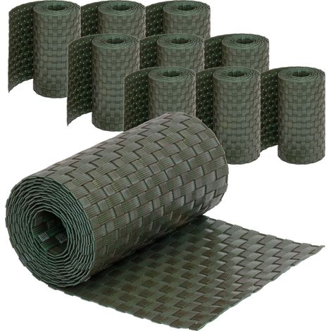 Sichtschutzstreifen Rattan Optik - 250 x 19cm, 10 Stück (25m), Grün (1/5)