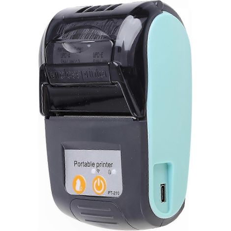 PT-210 58-mm-Thermodrucker, tragbar, BLE 4.0-fähig, kabelloser Etikettendrucker, kompatibel mit PC, Android und iOS, für Kassenbons, orange, Mini-Reisegröße (1/4)