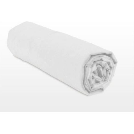 Drap Housse - - HP71760 - 90 x 190 cm + 30 cm bonnet - Microfibre - 82 g - BLANC (1/4)