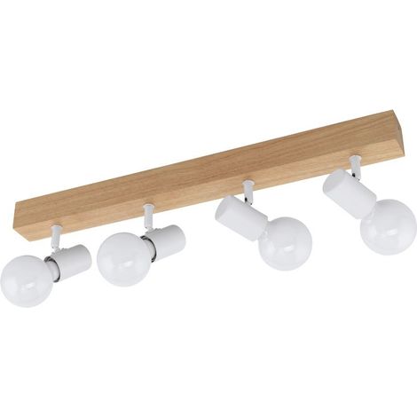 Spot de plafond Townshend 3 4 lumières bois marron avec blanc - 99485