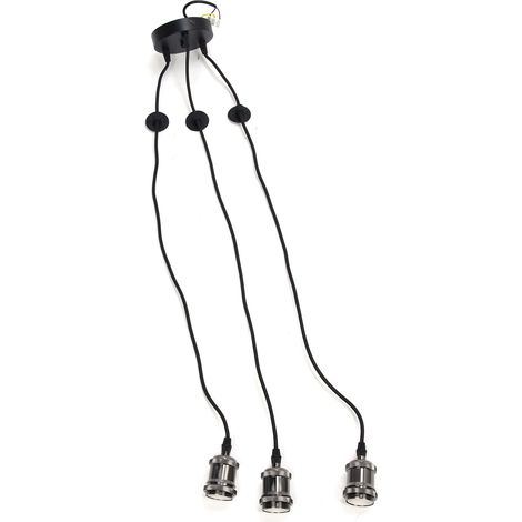 Douille de suspension en métal à 3 bras pour lustre, style rétro, idéale pour la maison, la salle à manger ou les bars. (1/5)