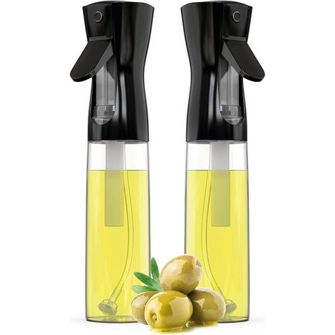 Spray d'huile Spray d'huile & bouteilles de vinaigre - 300 ml - pour huile d'olive et vinaigre de cuisson - 2 pièces (1/5)