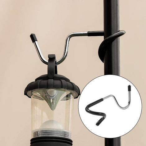 Multifonctionnel Lanterne Lumière Portable Tente Poteau Outil Post Lampe Cintre Réglable En Acier Lanterne Crochet pour La Chasse En Plein Air