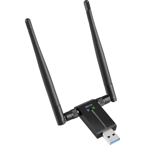 Adaptateur Wifi USB Sans Fil - 1200 Mbps 802.11ac Double Bande 2,4 GHz / 5 GHz - Antennes 5 dBi - Compatible Windows et Mac - Pour PC Bureau et Portable - 1 Pièce (1/5)