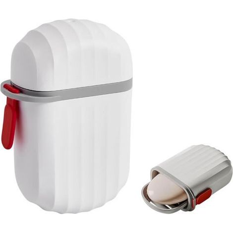 Boite Savon Voyage - Sac à Savon en Sisal - Couvercle Sécurisé - Idéal pour Voyage et Camping (1/4)
