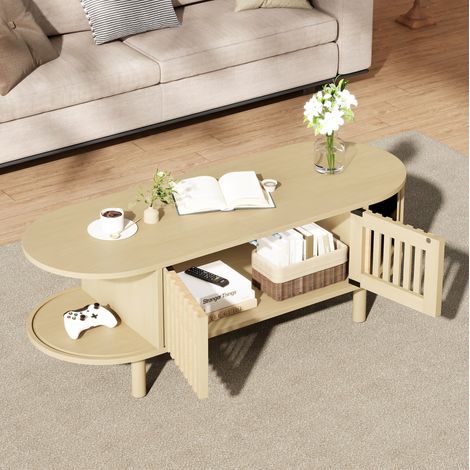 Buffet de cuisine 135,9 x 64,8 x 71,9 cm MDF blanc, rangement salle à manger - CHICFURN (1/5)