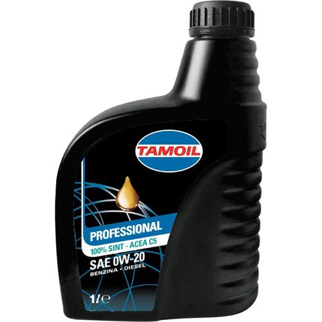 OLIO MOTORE PER AUTO IBRIDE 0W20 - 100% sint. ACEA C5 lt. 1- 12 blister  - TAMOIL