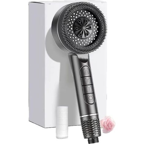 Pommeau de douche pressurisé à filtre avec joint étanche, accessoire multifonctionnel pour la douche et la salle de bain. (1/5)