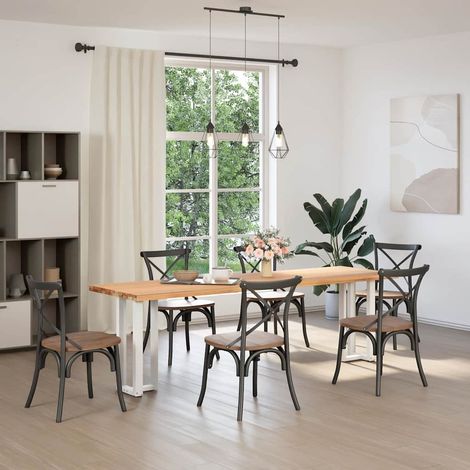 Pieds de table console en T, 2 pièces, blanc, 25 x 28 x (72-73) cm, acier (1/5)