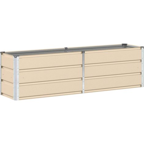 vidaXL Planter Ivory 160 x 40 x 45 cm Steel