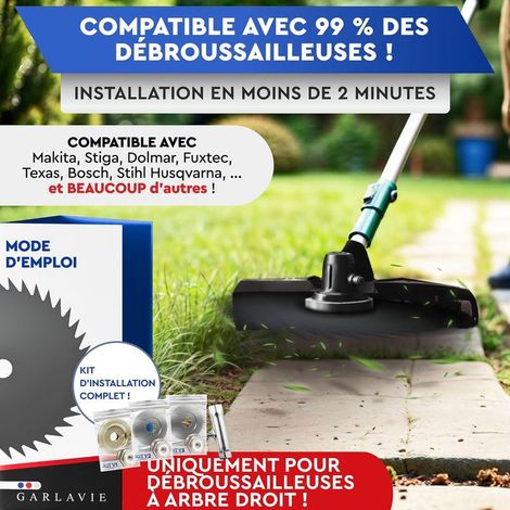 Lame Débroussailleuse 25,5 cm – Lame Légère Universelle pour Herbes Sauvages, Mulch & Ronces – Compatible Débroussailleuses et Coupe-Branches (1/2)