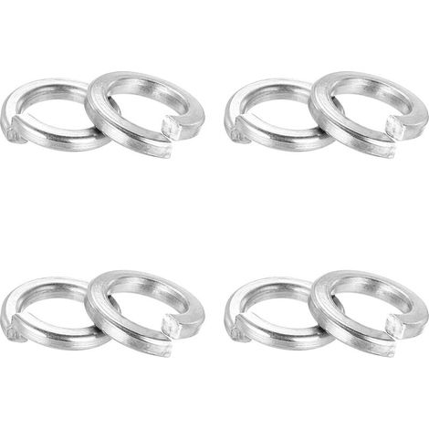 100 Pcs Rondelle Frein Fendue, Rondelle Frein Ressort M6 304 Acier Inoxydable Kit Assortiment Rondelles Frein Pour Vis Boulons, Argent (1/5)