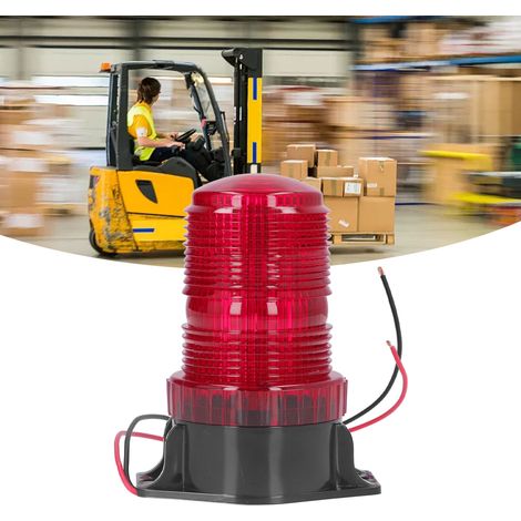 Sicherheitssignalleuchte mit breitem Spannungsbereich DC10-110V, IP65 wasserdicht, zylindrische Blitzleuchte, rotes Blinklicht. (1/5)