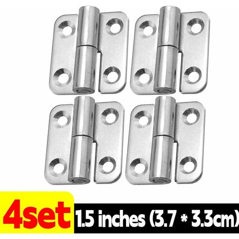 (1,5 pouce - Lot de 4) Charnières de porte universelles avec connecteur, charnière amovible à languette, en acier inoxydable, joint coulissant, quincaillerie pour armoires et placards (1/5)