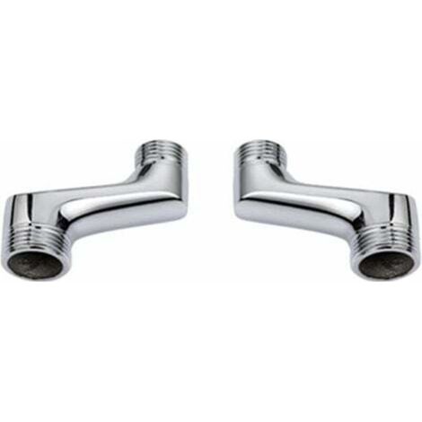 Shower Elbow Fitting, Brass Elbow Reducer Fitting, Adjustable Swivel Arm, Wall Elbow Fitting, 1/2" to 3/4" Offset Fitting, Chrome (1/3)