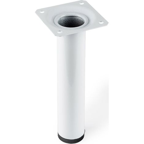 Juego de 4 patas de acero cilíndricas con una altura de 150 mm y acabada en blanco. Dimensiones: 30x30x150 mm -