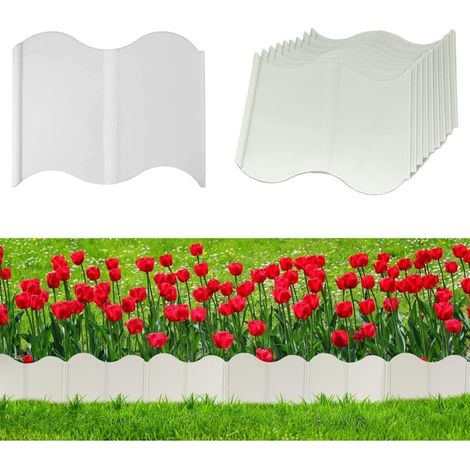 Dekorativer weißer Gartenzaun (20 Stück) 14x16cm - Crezuo