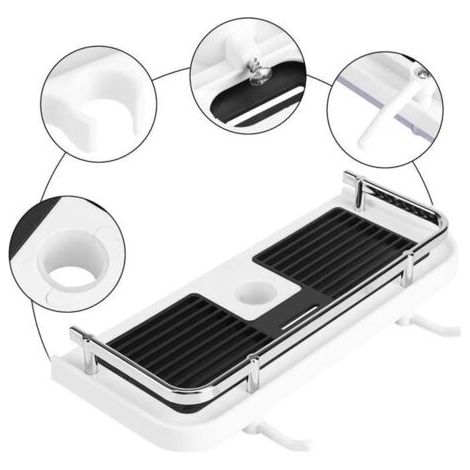 Duschablage mit Haken für 24-mm-Duschstange, einfach zu montieren. (1/5)