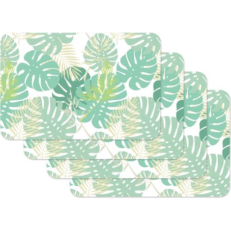 Set de Table imprimé Palm Tree, Napperon pour Salle à Manger, Tapis de Table à Manger, rectangulaire, 4 pièce, 45 x 30cm, 59107 (1/5)