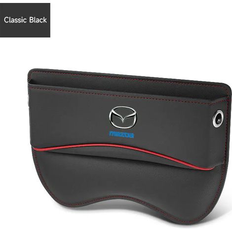 Poches de rangement pour l'espace entre les sièges auto (noir) en cuir pour Mazda CX-3, CX-4, CX-5, CX-7, CX-9, Axela 3, Gh, Gj, Demio, Bk, BM/BN, BP (1/5)