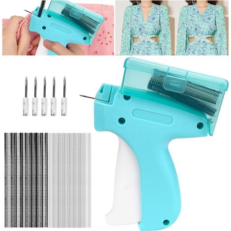 Fixateur Rapide Pour Vêtements, Quick Clothing Fixer, Micro Stitch Gun, Mini Machine à Coudre avec 5 Aiguilles, 1000 Micro Attaches, Pistolet à Ourlet pour Vêtements