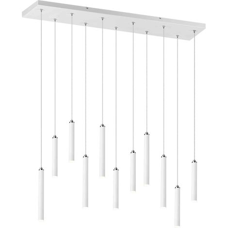 TUBULAR SOSPENSIONE LED 30,8W 3850lm, 3000K RETTANGOLARE 11 TUBI BIANCA DIMMERABILE CON INTERRUTTORE D. 2,2 L. 115CM (1/5)