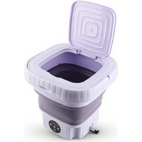 Machine à laver portable mini seau pliable pour le nettoyage du linge, capacité de 11 litres, blanche (1/5)