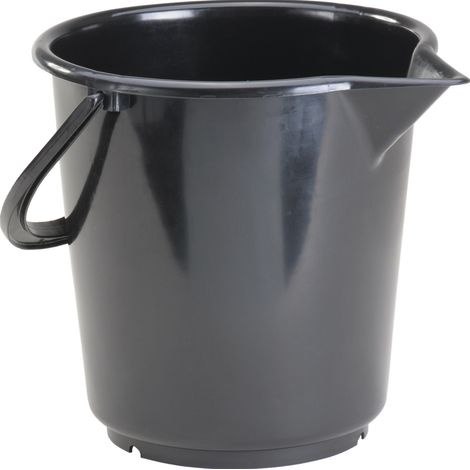 Secchio 10,5l HD-polietilene nero con manico in plastica D.286mm H.283mm