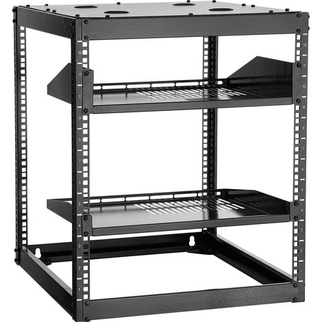 VEVOR Rack de Serveur a Cadre Ouvert 12U Support de Reseau Autoportant ou Mural, Profondeur 585 mm, avec Etageres Ventilees, Materiel de Montage, pour Equipements Reseau Informatique et Audiovisuel (1/5)