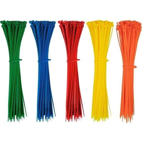 500 Pièces Serre-Câbles Autobloquants Nylon 200mm x 2.8mm pour Gestion Câbles Électriques Jardinage Multicolores (1/4)