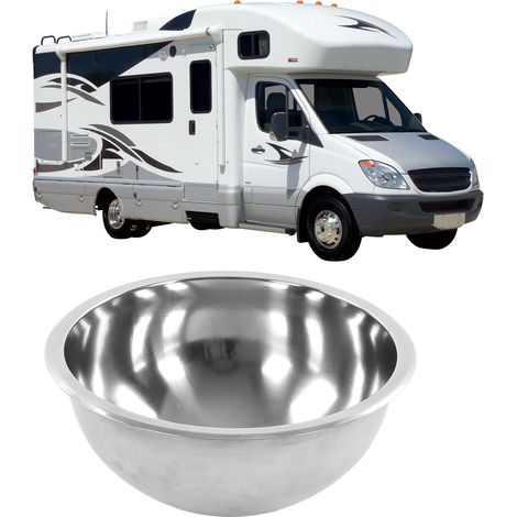 Évier rond simple bac 340mm en acier inoxydable 304 grande capacité pour cuisine de camping-car et yacht