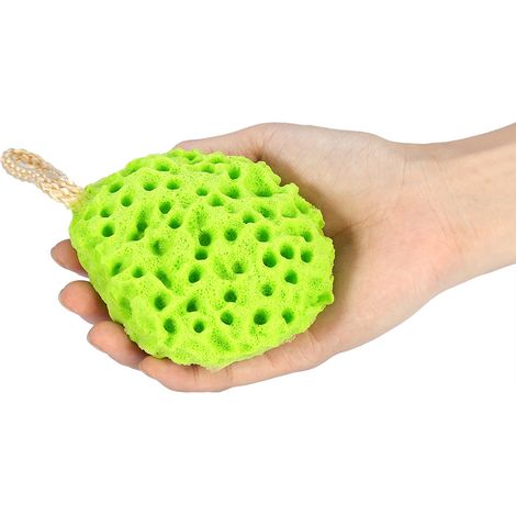 Éponge douce apaisante pour le bain, 4 couleurs, boule nettoyante exfoliante pour spa (verte) (1/5)