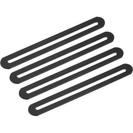 4 stainless steel flat straight thick fixing brackets 155 x 19 mm, for fixed furniture shelves (black) (1/5)