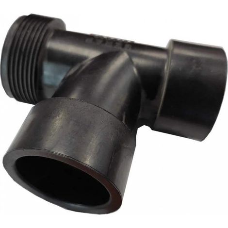 Tee di scarico da laboratorio a 90°, passo 40 mm femmina, 40 mm femmina, 40 mm maschio.