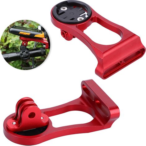 Support d'extension en alliage d'aluminium pour compteur kilométrique de vélo Garmin (rouge) (1/5)