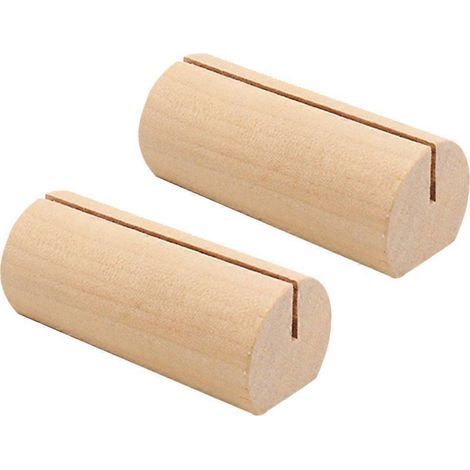 Lot de 10 supports photo cylindriques en bois, porte-photos et porte-mémos faits main-M-Beige (1/3)