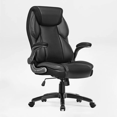 Fauteuil bureau gaming simili cuir, accoudoirs rabattables. Haut dossier hauteur ajustable, rotation 360°, adapté usage domestique et professionnel