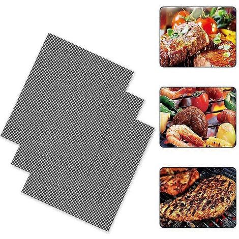 Lot de 3 plaques de cuisson antiadhésives résistantes aux hautes températures pour barbecue, en maille, réutilisables et faciles à nettoyer, pour la cuisson au four et au gril ( ) (1/5)